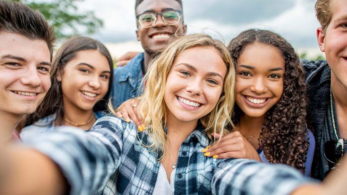 Group of Teens taking Selfie