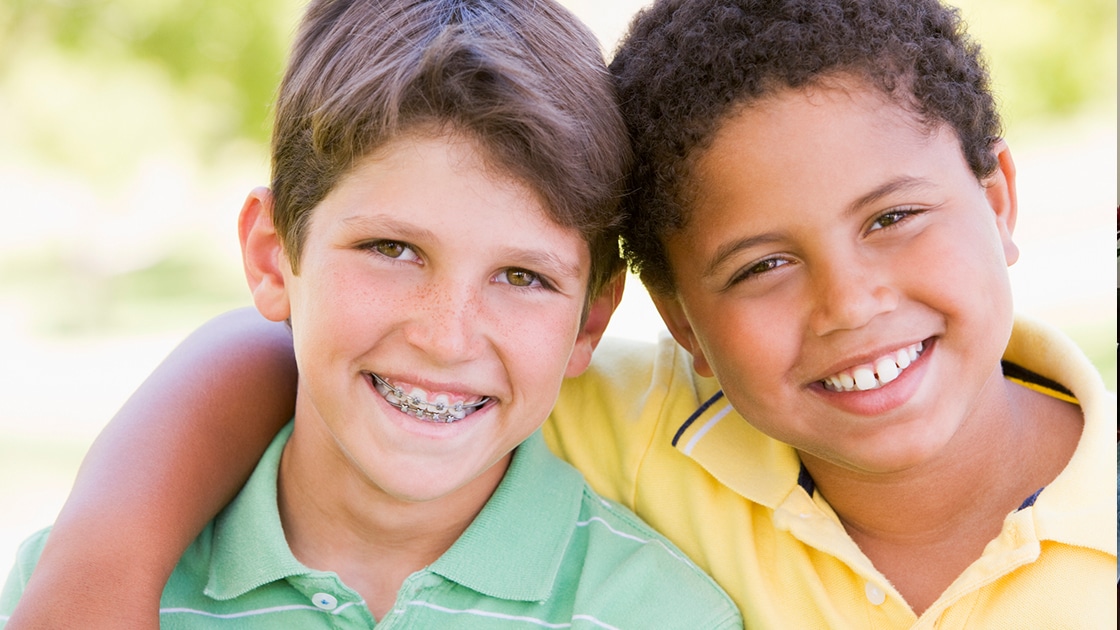 Boys smiling together